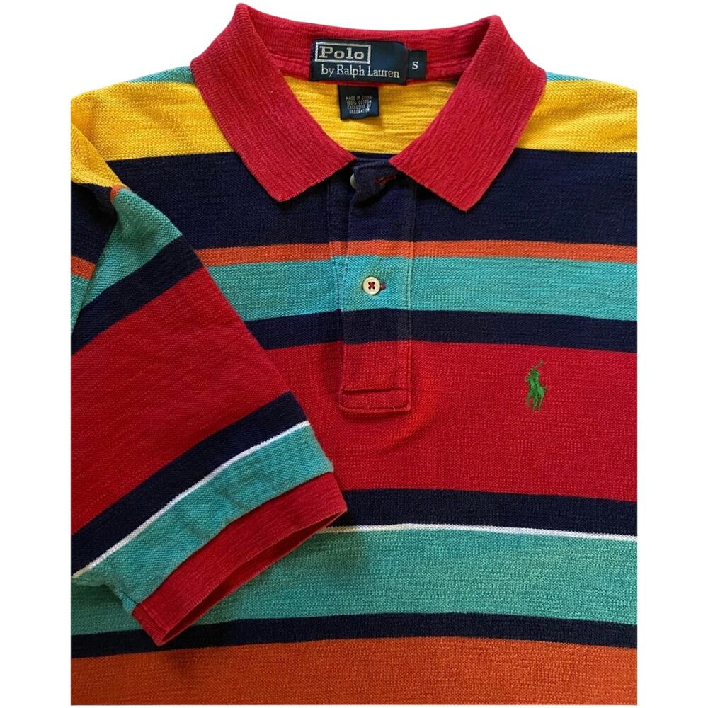 Vintage Polo Ralph Lauren Vibrant Color Blocked Polo Shirt